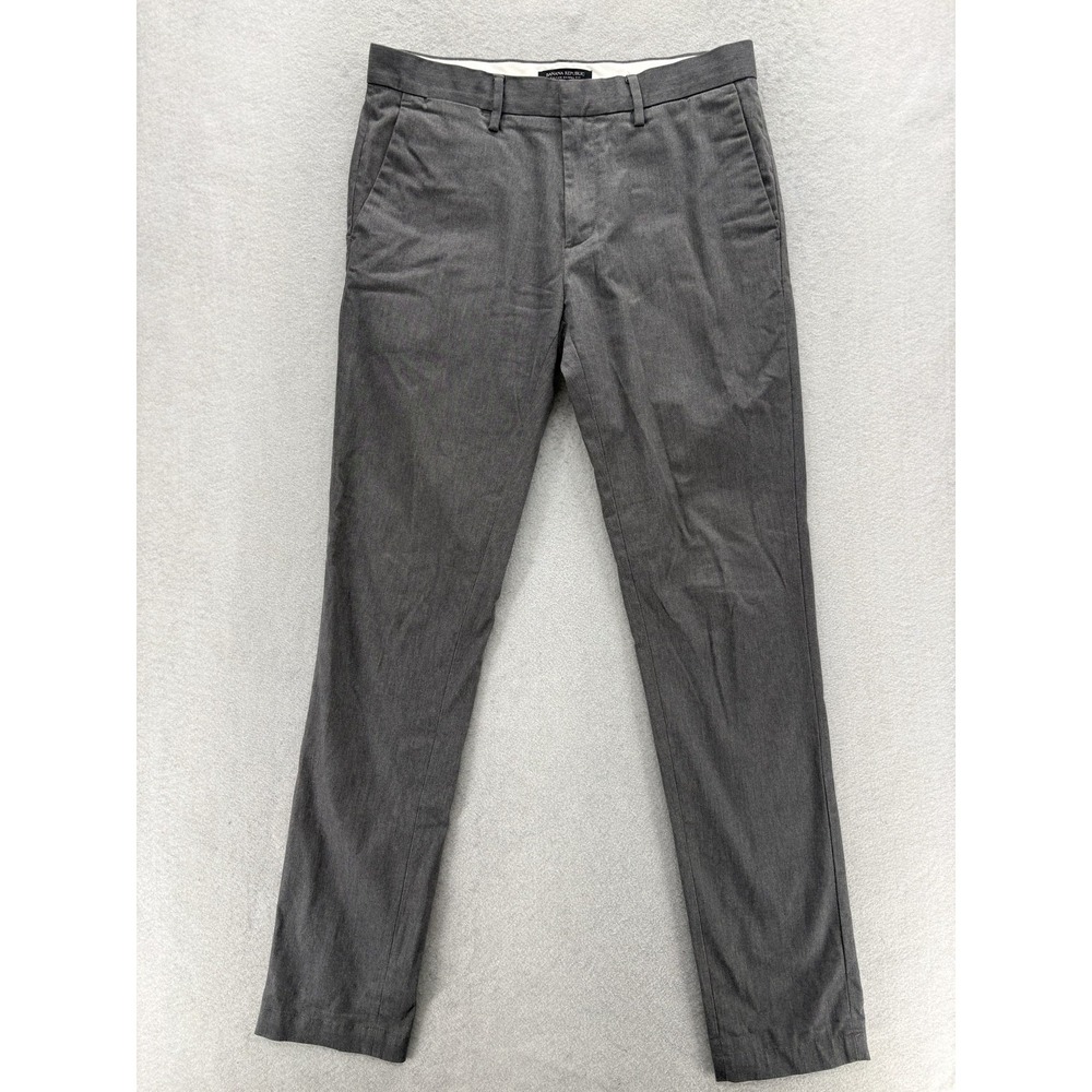 Banana Republic Rapid Movement Chino Mens 31x34 Gray Stretch Fulton Skinny Fit